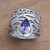 Amethyst cocktail ring, 'Gianyar Sunset' - Openwork Amethyst Cocktail Ring Crafted in Bali