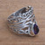 Amethyst cocktail ring, 'Gianyar Sunset' - Openwork Amethyst Cocktail Ring Crafted in Bali