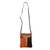Leather accented suede sling, 'Llama Mountain' - Llama Pattern Leather Accented Suede Sling in Brown thumbail