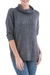 Pullover sweater, 'Evening Flight in Grey' - Grey Pullover Sweater with Three Quarter Length Sleeves thumbail