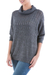 Pullover sweater, 'Evening Flight in Grey' - Grey Pullover Sweater with Three Quarter Length Sleeves (image 2b) thumbail
