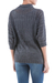 Pullover sweater, 'Evening Flight in Grey' - Grey Pullover Sweater with Three Quarter Length Sleeves (image 2c) thumbail