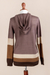 Hoodie sweater, 'Brown Imagination' - Brown Striped Hoodie Sweater from Peru (image 2e) thumbail
