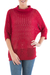 Pullover sweater, 'Evening Flight in Red' - Red Pullover Sweater with Three Quarter Length Sleeves thumbail
