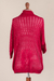 Pullover sweater, 'Evening Flight in Red' - Red Pullover Sweater with Three Quarter Length Sleeves (image 2f) thumbail