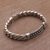 Men's sterling silver wristband bracelet, 'Braided Belt' - Sterling Silver Braided Wristband Bracelet from Bali (image 2b) thumbail
