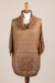 Pullover sweater, 'Evening Flight in Copper' - Brown Pullover Sweater with Three Quarter Length Sleeves (image 2d) thumbail