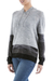 Hoodie sweater, 'Grey Imagination' - Black and Grey Striped Hoodie Sweater from Peru thumbail