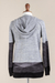 Hoodie sweater, 'Grey Imagination' - Black and Grey Striped Hoodie Sweater from Peru (image 2e) thumbail