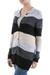 Cardigan sweater, 'Visual Addiction in Grey' - Black and Grey Striped Cardigan Sweater from Peru (image 2b) thumbail