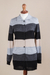 Cardigan sweater, 'Visual Addiction in Grey' - Black and Grey Striped Cardigan Sweater from Peru (image 2d) thumbail