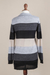 Cardigan sweater, 'Visual Addiction in Grey' - Black and Grey Striped Cardigan Sweater from Peru (image 2f) thumbail