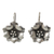 Silver drop earrings, 'Chiang Mai Rose' - Floral Silver Drop Earrings thumbail