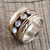 Rainbow moonstone spinner ring, 'Eternal Meditation' - Natural Rainbow Moonstone Spinner Ring from India