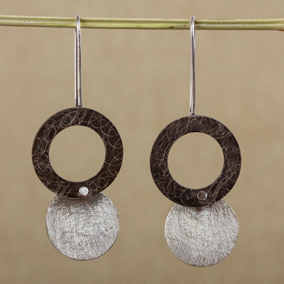 Sterling silver dangle earrings, Midnight Eclipses