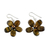 Pearl and tiger's eye flower earrings, 'Tawny Paradise' - Tiger's Eye Earrings from Thailand
