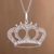 Sterling silver filigree pendant necklace, 'Princess Tiara' - Handcrafted Sterling Silver Filigree Crown Pendant Necklace