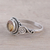 Citrine cocktail ring, 'Assam Allure' - Spiral Motif Citrine Cocktail Ring from India