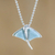 Larimar pendant necklace, 'Stingray' - Larimar and Sterling Silver Stingray Pendant Necklace