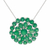Onyx pendant necklace, 'Viridian Burst' - Green Onyx Pendant on Sterling Silver Necklace from India