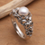 Pearl cocktail solitaire ring, 'Majesty' - Hand Made Sterling Silver and Pearl Ring (image 2c) thumbail
