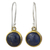 Lapis lazuli dangle earrings, 'Early Sun' - Handcrafted Brass and Silver Earrings with Lapis Lazuli thumbail