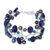 Cultured pearl and lapis lazuli beaded bracelet, 'Blue Glam' - Cultured Pearl and Lapis Lazuli Beaded Bracelet