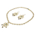 Gold plated smoky quartz and agate jewelry set, 'Golden Shield' - 18k Gold Plated Jewelry Set with Agate and Smoky Quartz