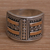 Gold accented sterling silver band ring, 'Ancient Symmetry' - Handmade Sterling Silver Band Ring with 18k Gold Accent (image 2) thumbail