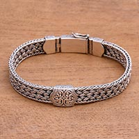 Sterling silver chain bracelet, 'Stronger' - Artisan Crafted Sterling Silver Chain Bracelet from Bali