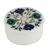Marble inlay jewelry box, 'Floral Feast' - Floral Marble Jewelry Box from India
