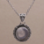 Rainbow moonstone pendant necklace, 'Temple Mirror' - Rainbow Moonstone and Sterling Silver Necklace from Bali thumbail