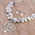Cultured pearl and lapis lazuli jewelry set, 'Essence of Rose' - Multi Gemstone Necklace and Earring Set from Mexico