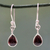 Garnet dangle earrings, 'Scarlet' - Fair Trade Sterling Silver Garnet Dangle Earrings