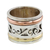 Sterling silver meditation spinner ring, 'Spinning Clouds' - Sterling Silver Copper and Brass Indian Spiral Spinner Ring thumbail