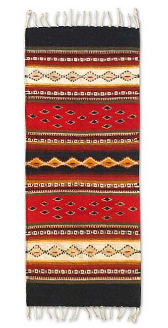 Zapotec wool rug, 'Forest Paths' (1x3) - Zapotec Rug Runner Hand Loomed Art 1x3 Mexico