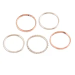 Sterling silver and copper band rings, 'Elegant Five' (set of 5) - Sterling Silver and Copper Band Rings from India (Set of 5)