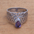 Amethyst cocktail ring, 'Temple Stones' - Circle Motif Amethyst Cocktail Ring from Bali