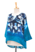 Cotton batik blouse, 'Lanna Melange in Blue' - 100% Cotton Women's Batik Blouse in Blue (image 2b) thumbail
