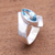 Blue topaz cocktail ring, 'Marquise Ocean' - Marquise Blue Topaz Cocktail Ring from Bali (image 2c) thumbail