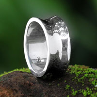 Sterling silver band ring, 'Love Testimonial' - Sterling Silver Band Ring