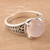 Rose quartz single-stone ring, 'Gleaming Pink' - Rose Quartz Single-Stone Ring Crafted in India (image 2) thumbail