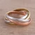 Sterling silver, copper, and brass multi-band ring, 'Classic Quintet' - Sterling Silver Copper and Brass Band Ring from India (image 2) thumbail