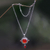Carnelian pendant necklace, 'Radiant Sun' - Carnelian Sterling Silver Pendant Necklace
