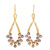 Iolite dangle earrings, 'Brilliant Tears in Blue' - Gold Plated Sterling Silver Iolite Teardrop Dangle Earrings
