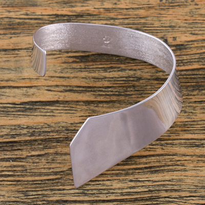 Sterling silver cuff bracelet, 'Modern Inspiration' - Sterling Silver Modern Cuff Bracelet by Mexican Artisans