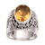 Citrine single stone ring, 'Glorious Vines' - Citrine and Sterling Silver Single Stone Ring from Bali thumbail