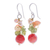 Pearl and citrine cluster earrings, 'Radiant Love' - Handcrafted Beaded Quartz Earrings (image 2a) thumbail