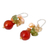 Pearl and citrine cluster earrings, 'Radiant Love' - Handcrafted Beaded Quartz Earrings (image 2b) thumbail