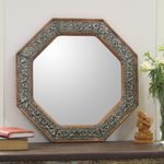 Mirror, 'Perfection' - Repoussé Wall Mirror with Hammered Copper Frame